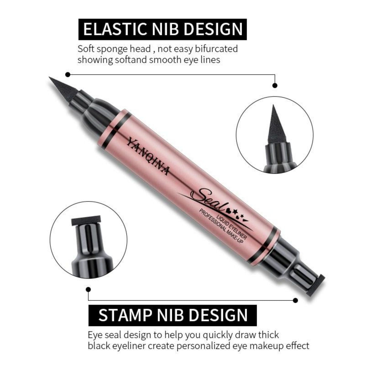 Double-headed stamp eyeliner waterproof non-smudge wing embellishment stamp eyeliner beauty makeup