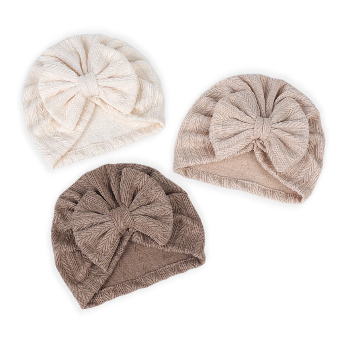 Baby Solid Color Bowknot Decor Tire Cap