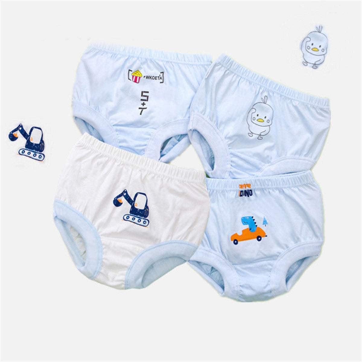 Boys Cartoon Cute Blue Series Cotton Underwear (Random Pattern)