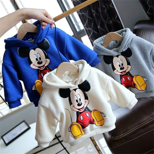 Boys and girls thickened Mickey hooded sweatshirt