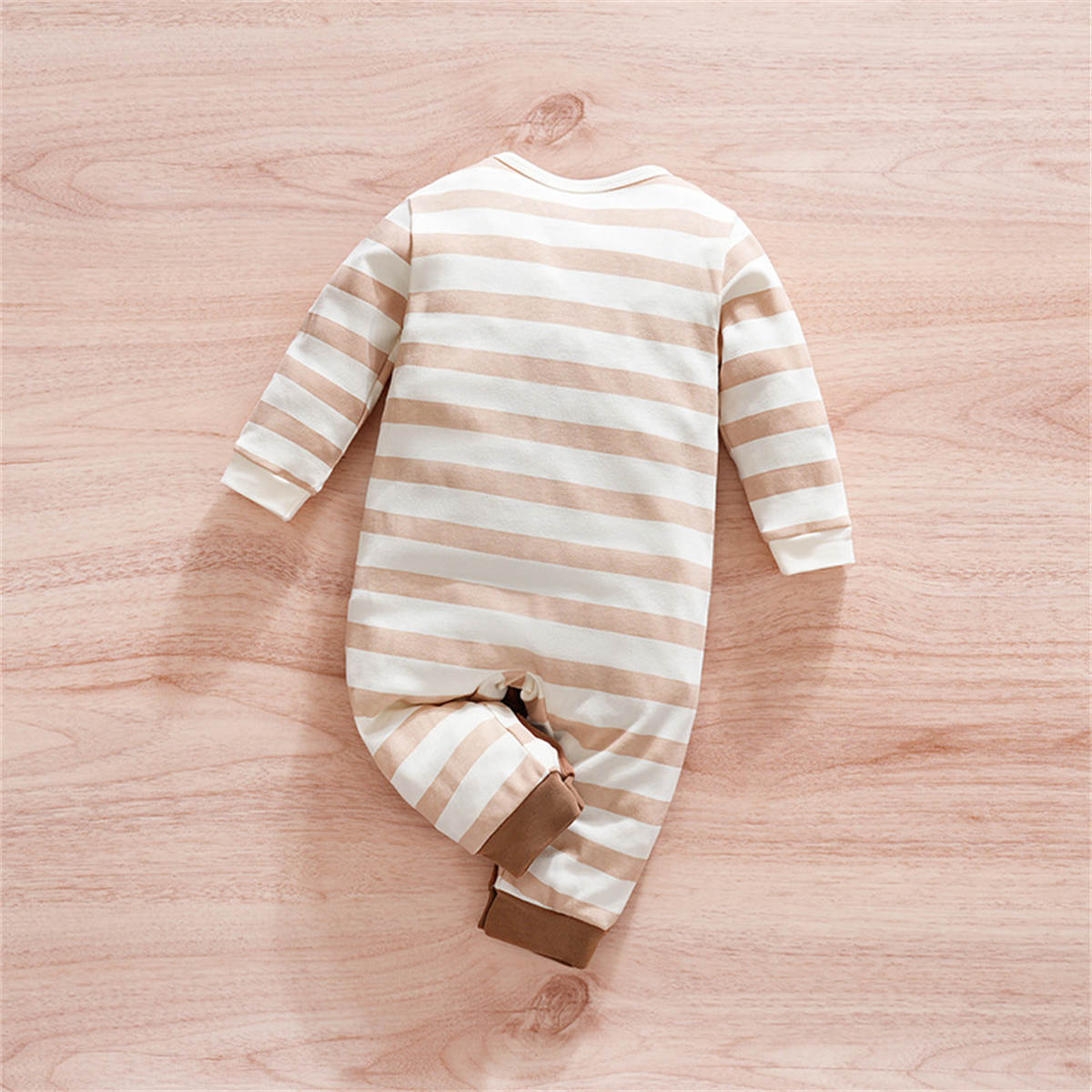 Pure cotton baby autumn and winter striped bear crawling clothes