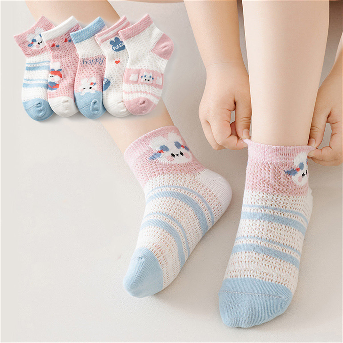 Children's 5-pack bunny socks