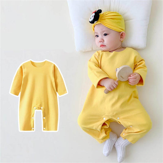 Infant and toddler double-sided brushed long-sleeved boneless warm romper