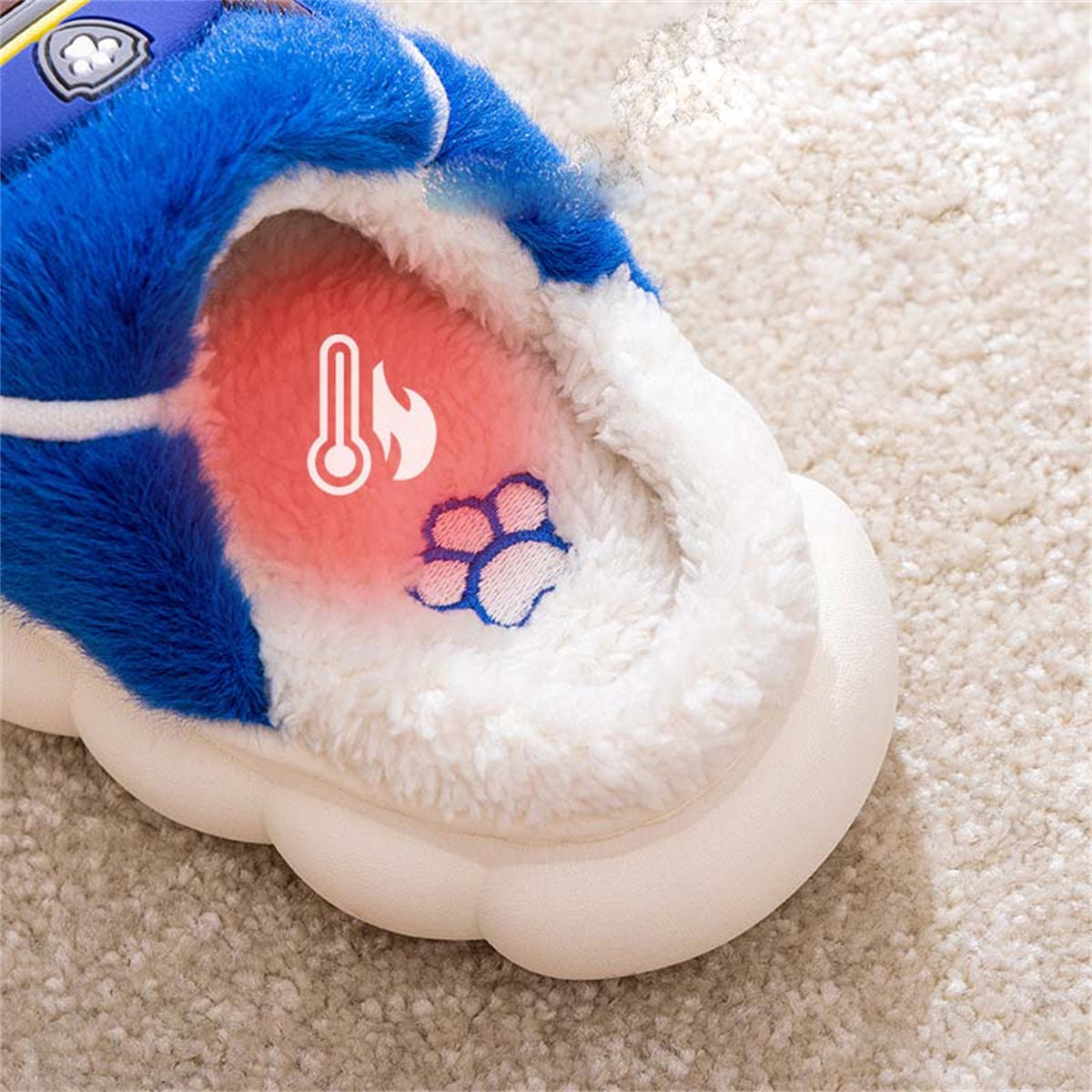 Children's Paw Patrol furry shoes for boys and girls, indoor warm and non-slip cartoon cotton slippers