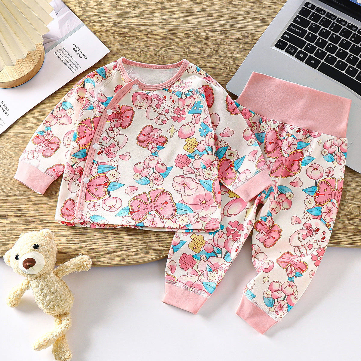 Baby Cotton Warm Long Sleeve Pants T-shirt Set