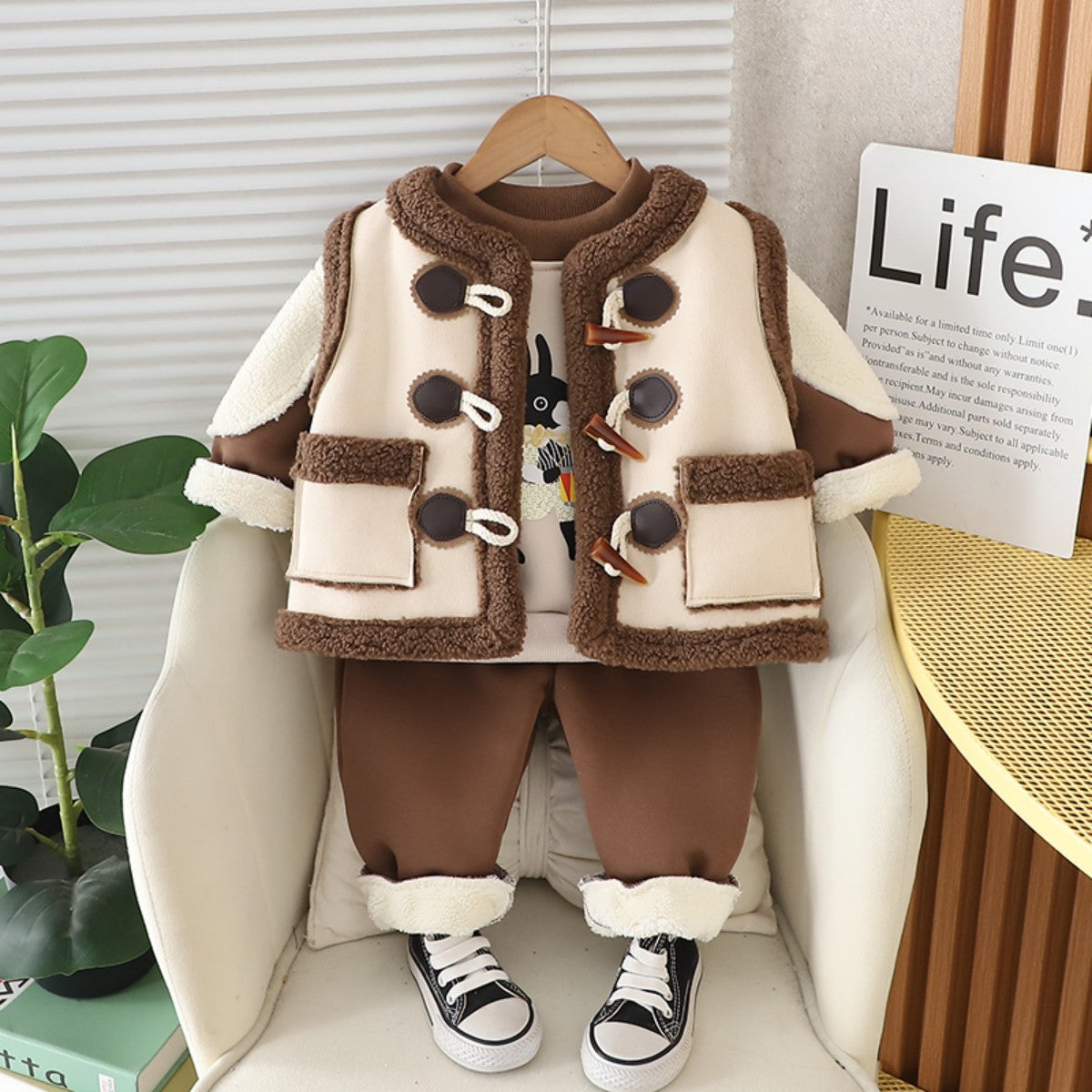 Vest winter three-piece suit stylish new boys clothes sweater suit baby autumn and winter style