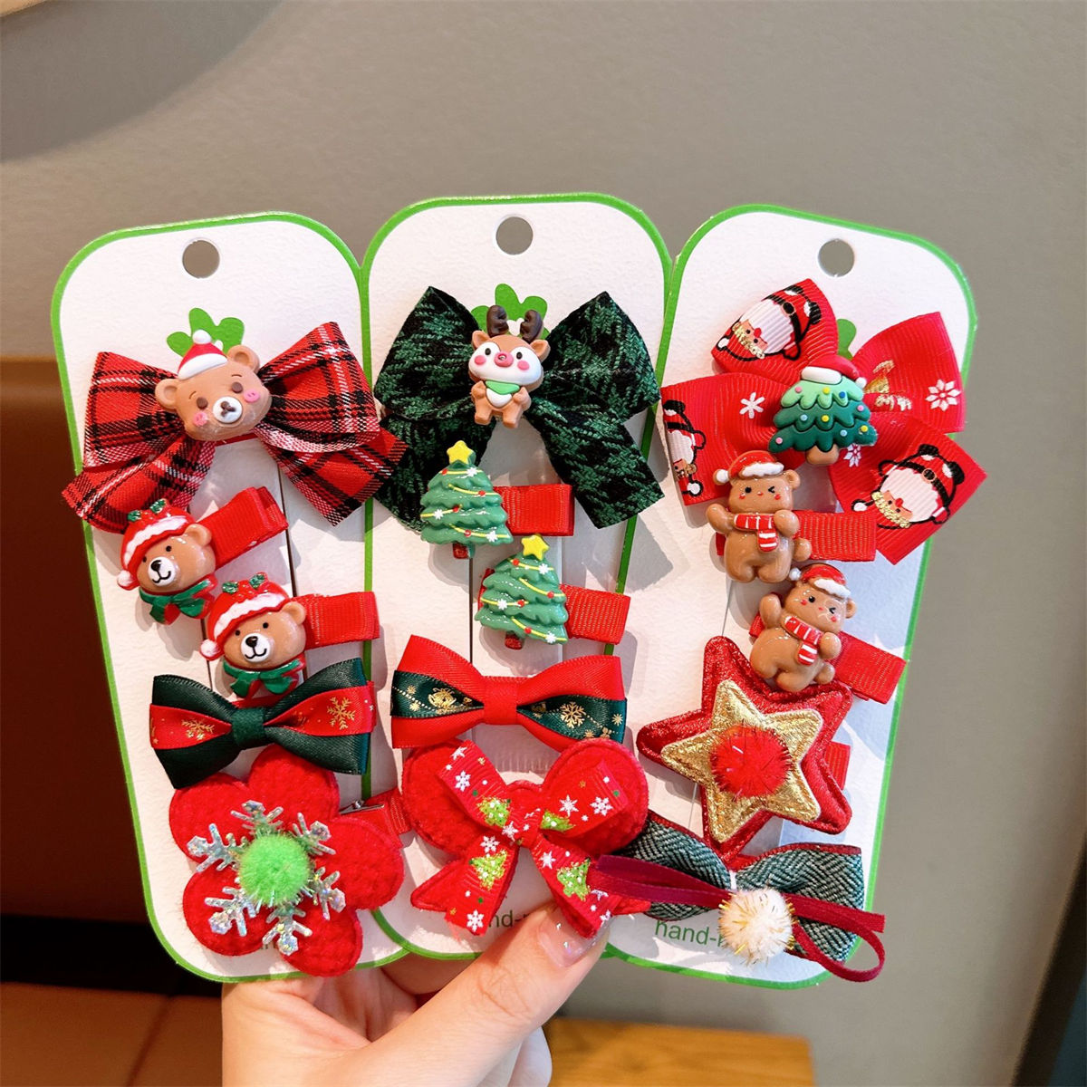 Children's 5-piece set Santa Claus Christmas tree elk bangs hairpin