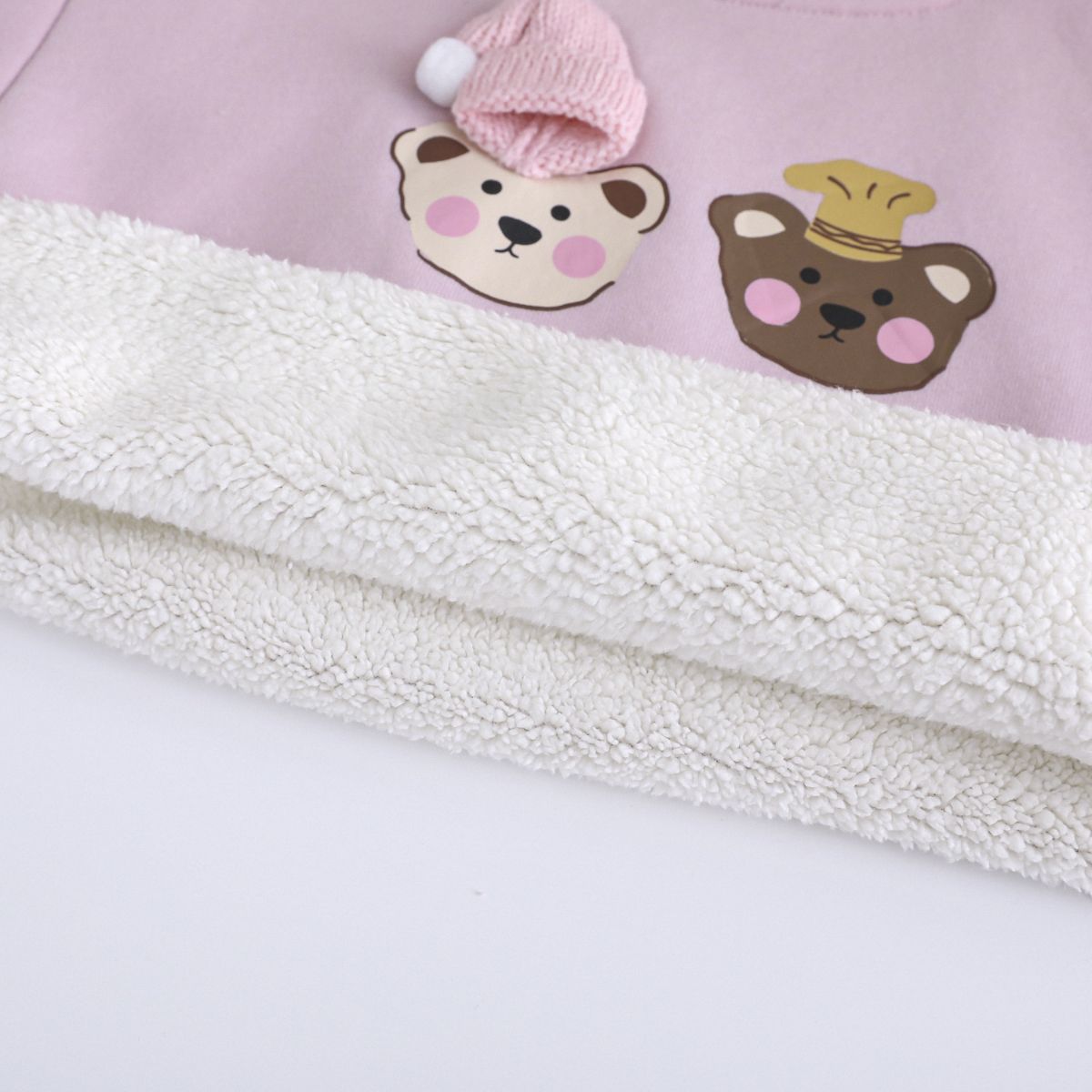 Girls Plush Cartoon Sweater Autumn and Winter Cute Bear Tops Small and Medium Children Thickened Casual All-match Warm Children's Clothing