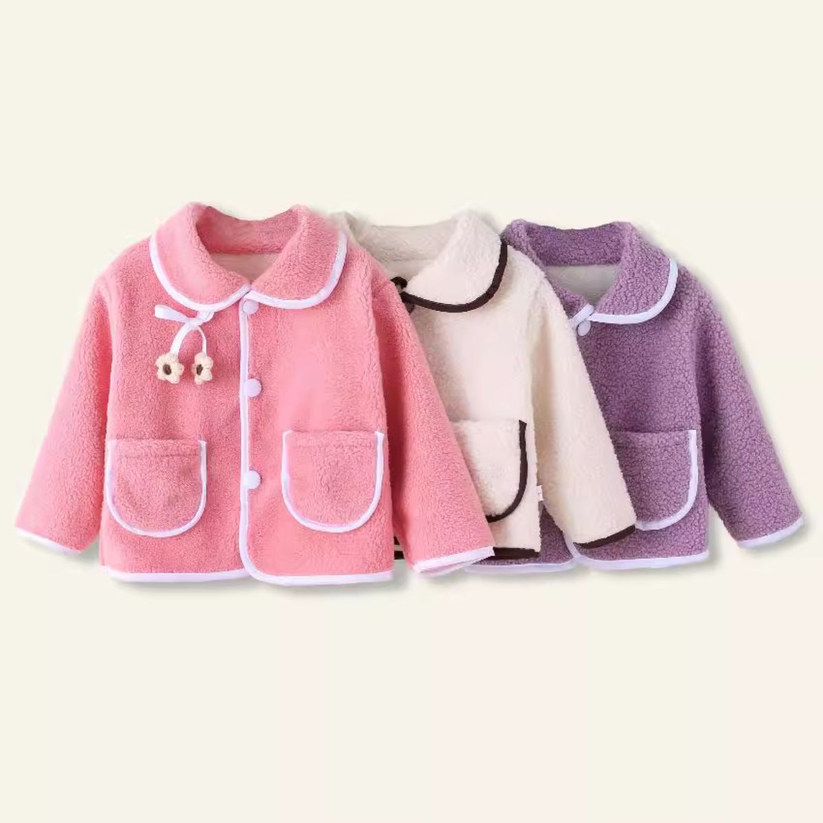 Girls autumn and winter lamb fleece coat