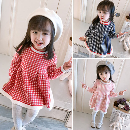 Girls autumn and winter new sweater dress