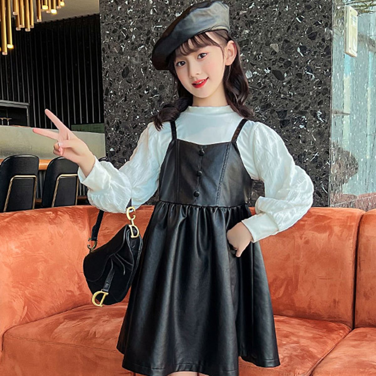 girls autumn dress suit