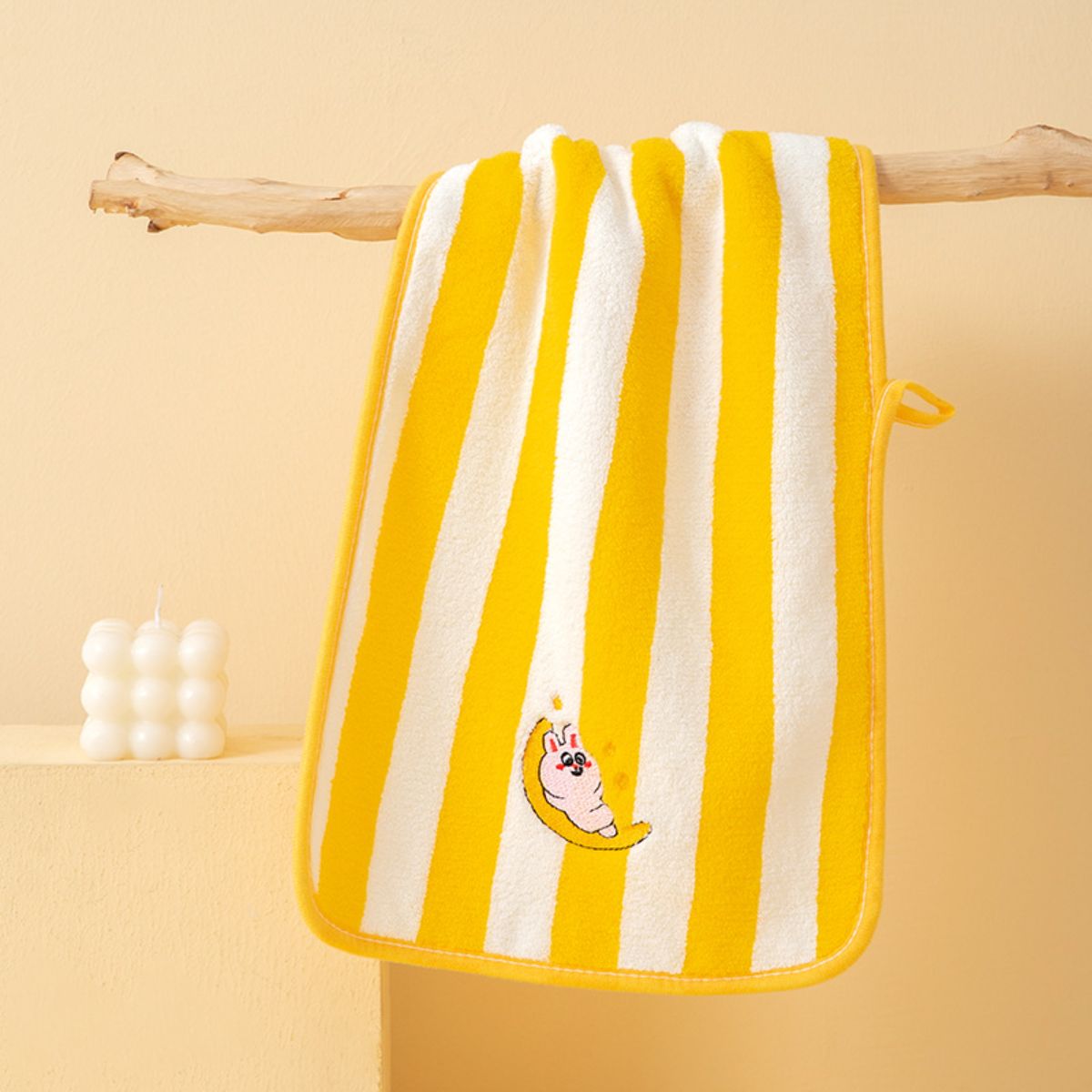 Coral Fleece Striped Children's Towel Super Soft Water-Absorbent Non-Lilting Baby Face Washing Towel