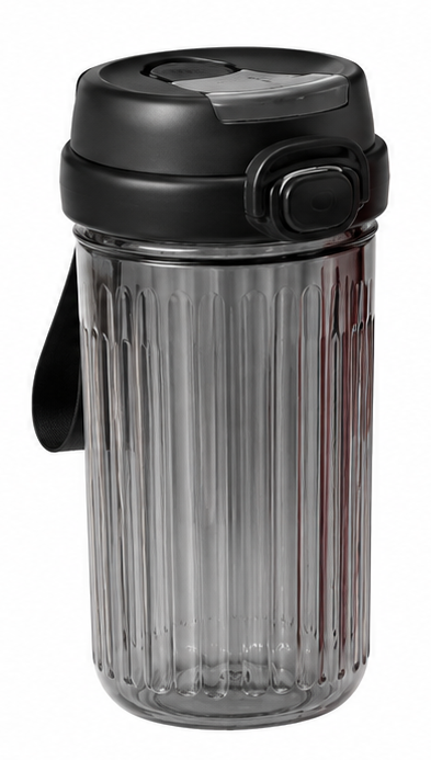 550ml Kids Water Bottle with Flip Lid, Carry Strap and Transparent Body