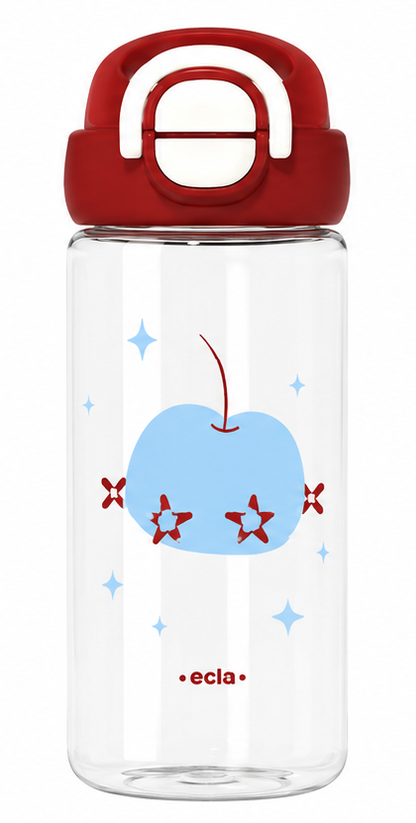 660ml Kids Water Bottle with Round Carry Handle, Flip Lid and Cartoon Print