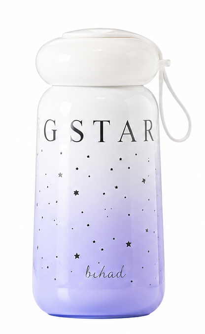 350ml Gradient Insulated Water Bottle with Carry Strap for Girls