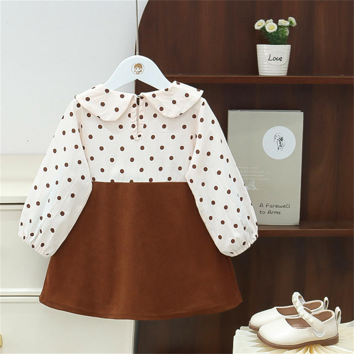 Girls autumn dot skirt bear princess skirt