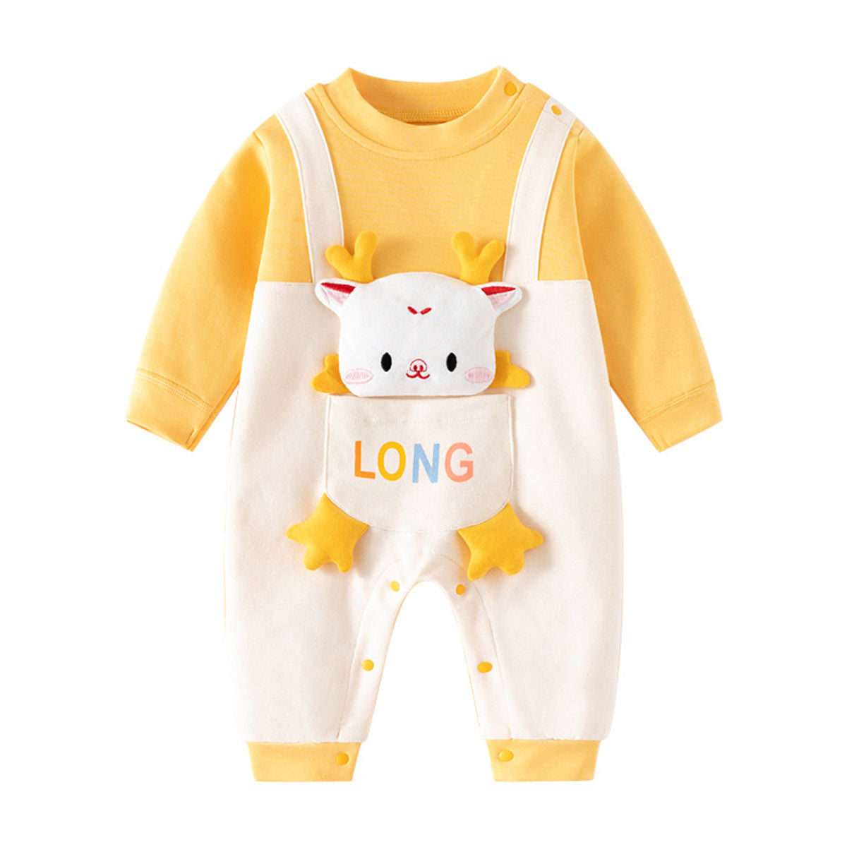 baby's dragon year pure cotton long sleeve romper