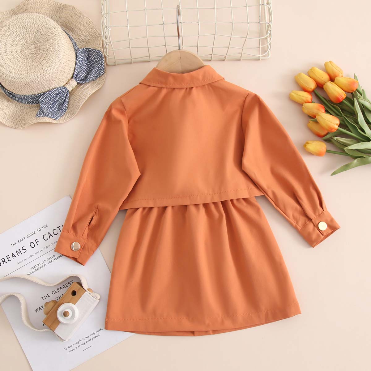 Girls autumn new long-sleeved tops and short skirts 2-piece suit