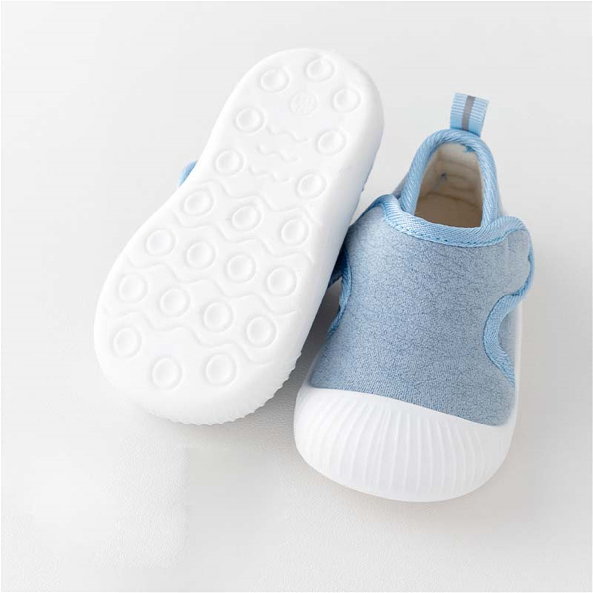 Winter solid color cotton-padded shoes for infants and children