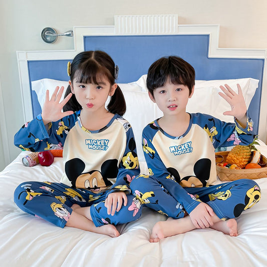 Autumn long-sleeved boys and girls cartoon casual suit