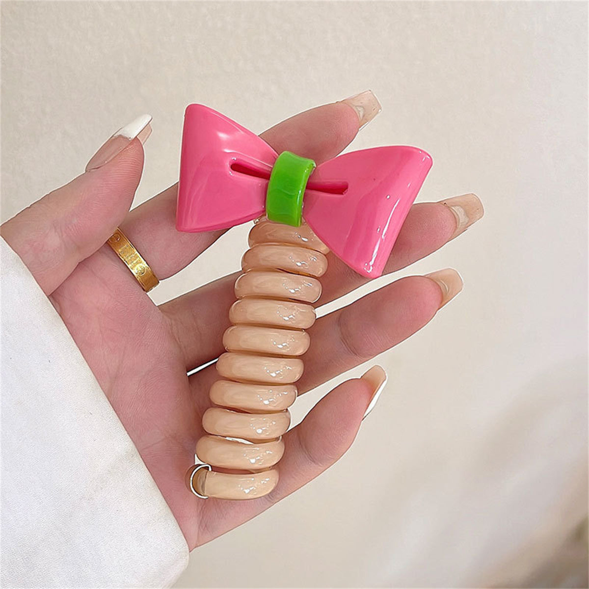 Children's three-dimensional bow telephone line temperament wind rope