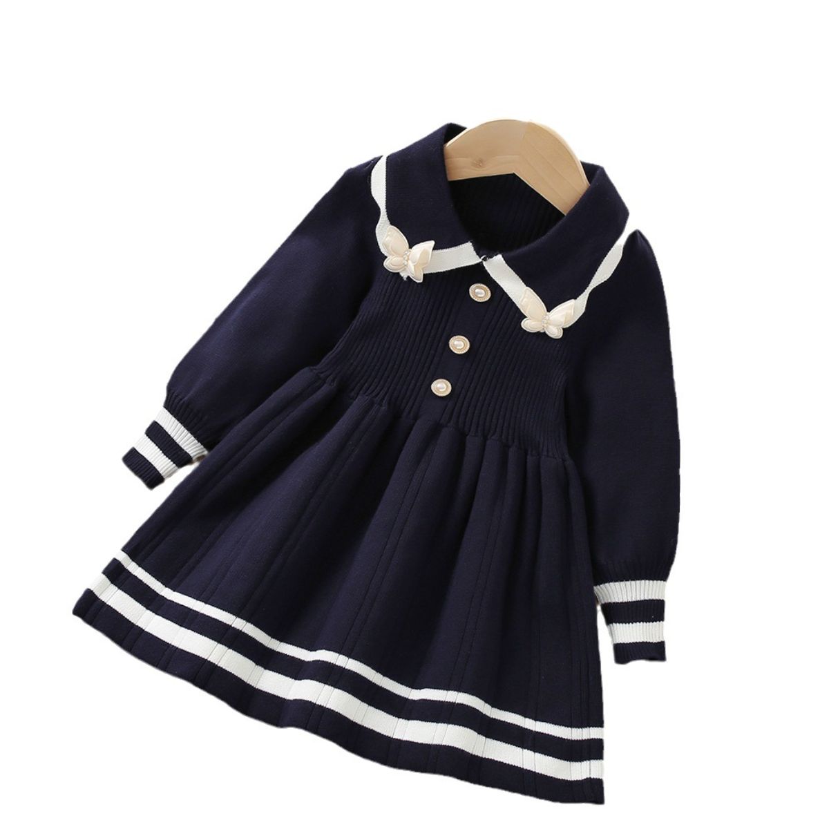 Girls sweater dress autumn and winter new style girls knitted fashionable sweet princess dress