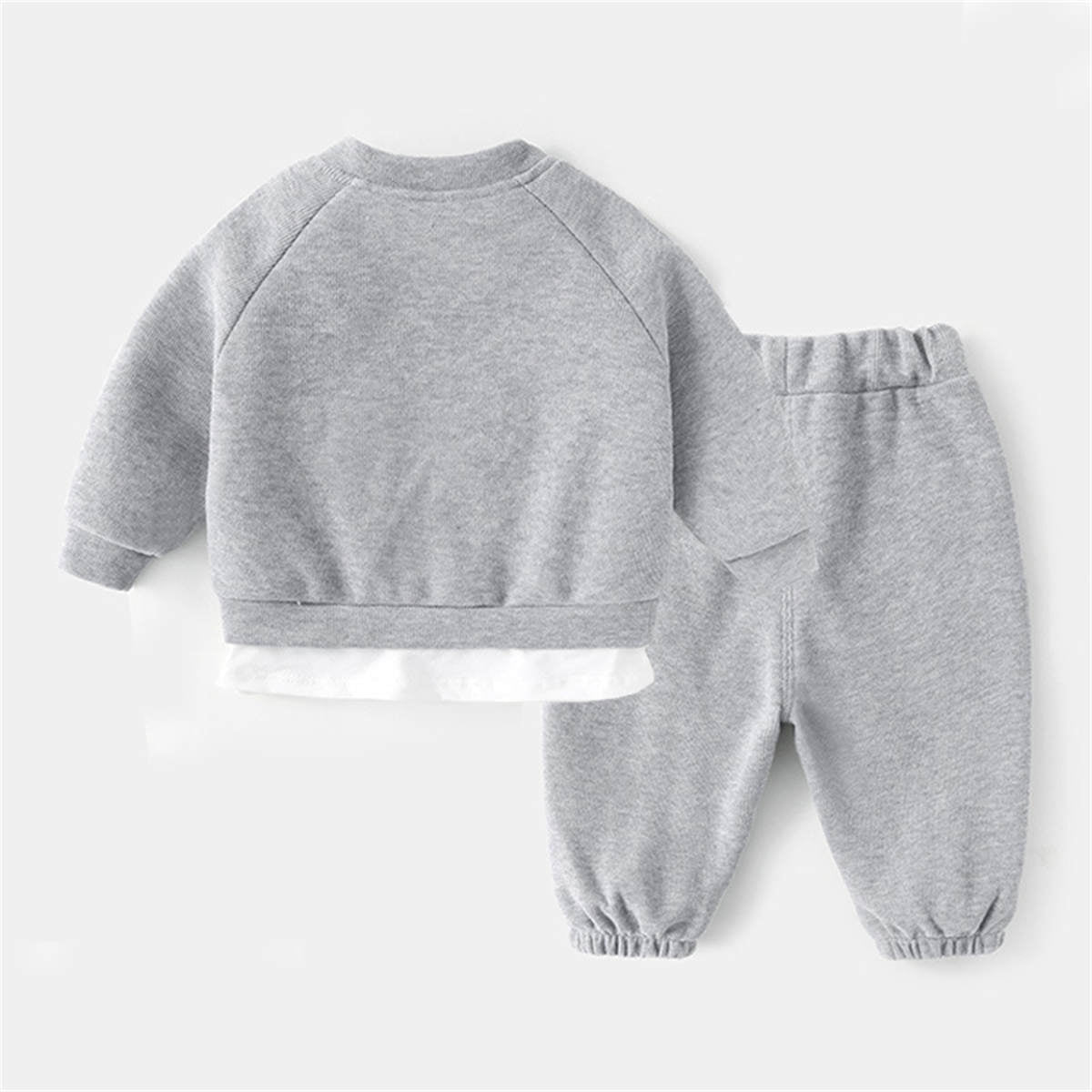 Baby spring and autumn infant sports sweater suit two piece set