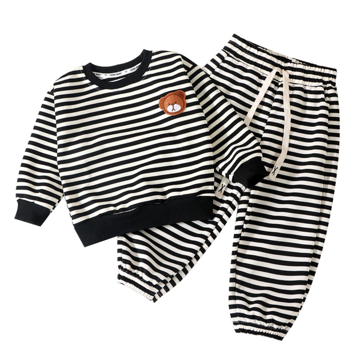 Children's suits new spring and autumn styles for boys and girls baby bear sweatshirts for small and medium children two-piece suits casual sports pants