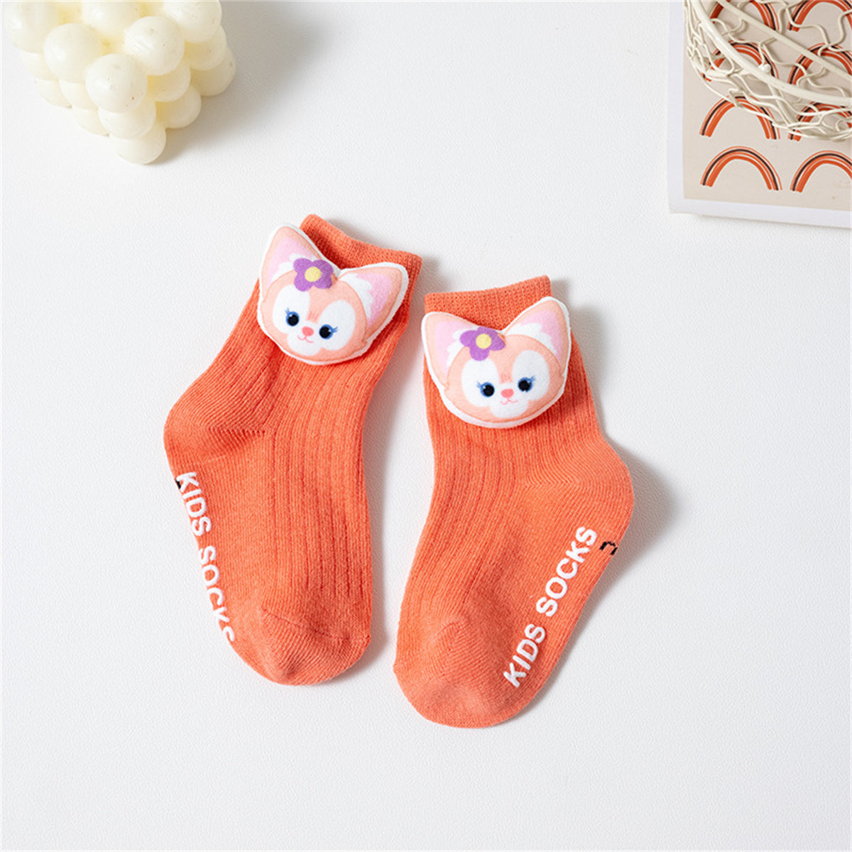 Children's autumn and winter cute doll socks infant mid-tube short socks