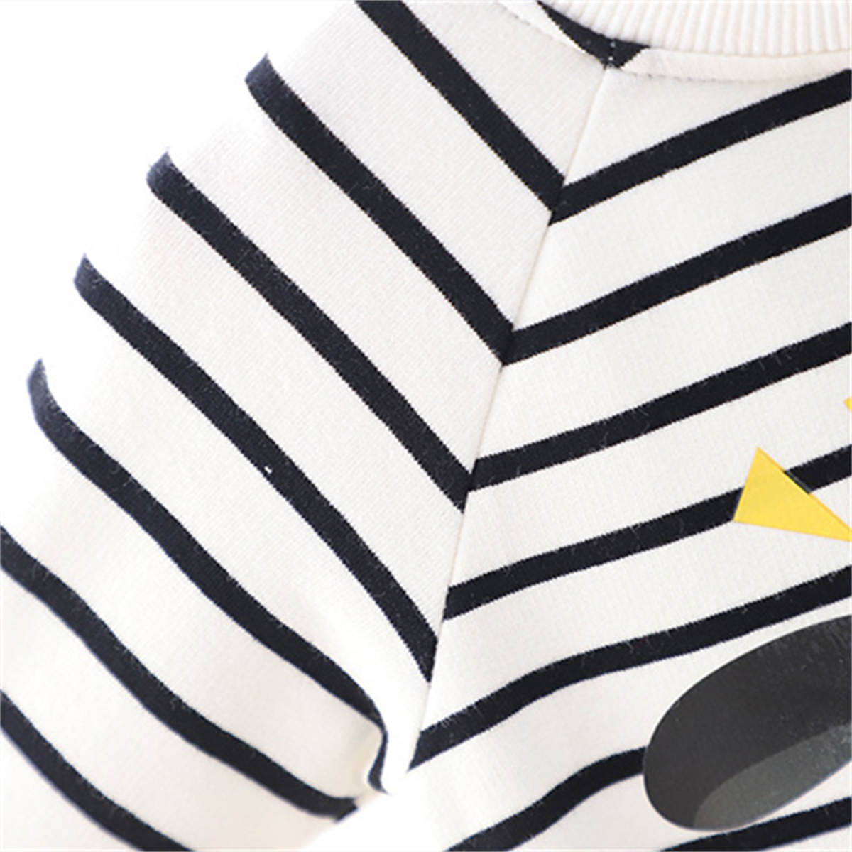 Baby black and white striped baby romper