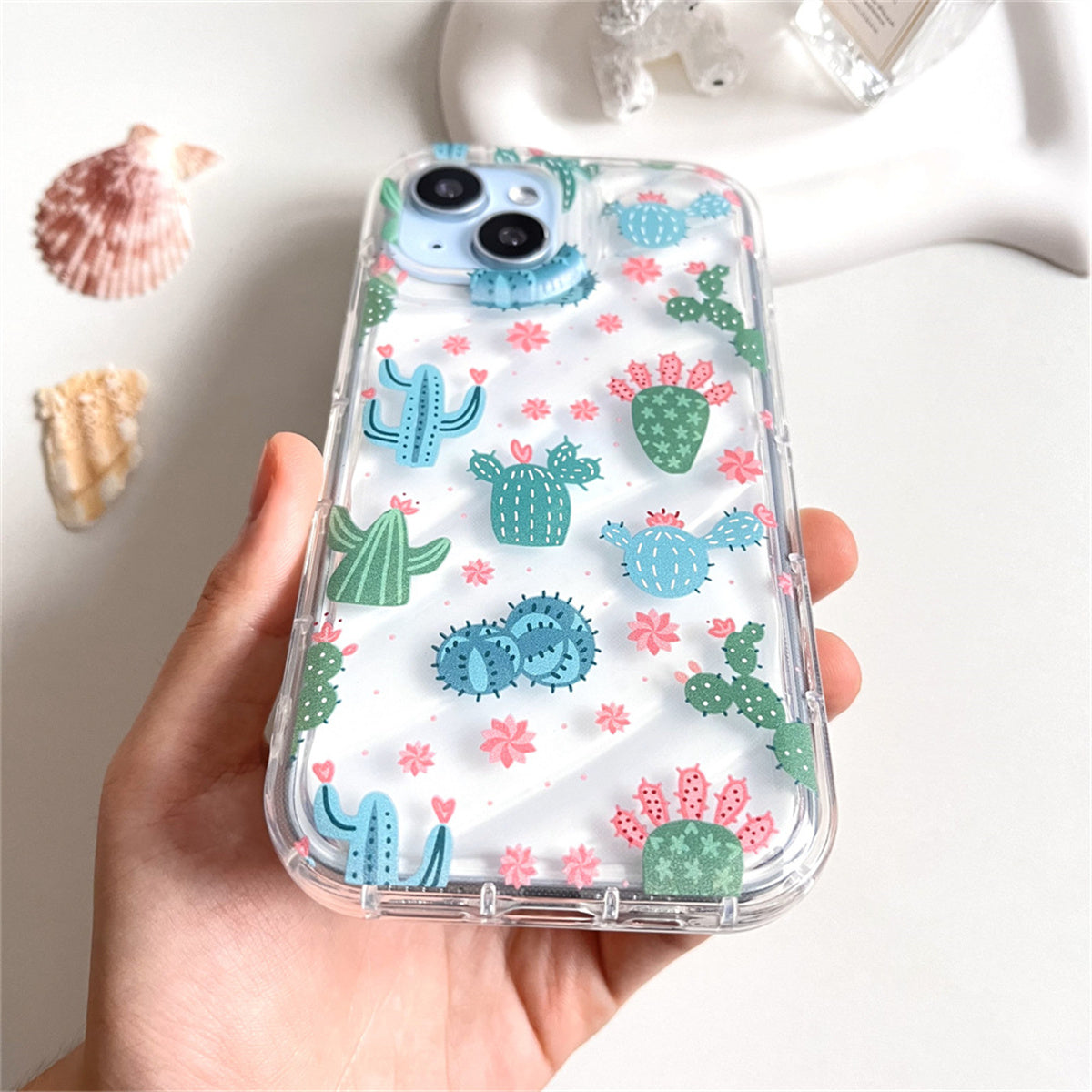 Apple Daily Cute Cactus Transparent Phone Case