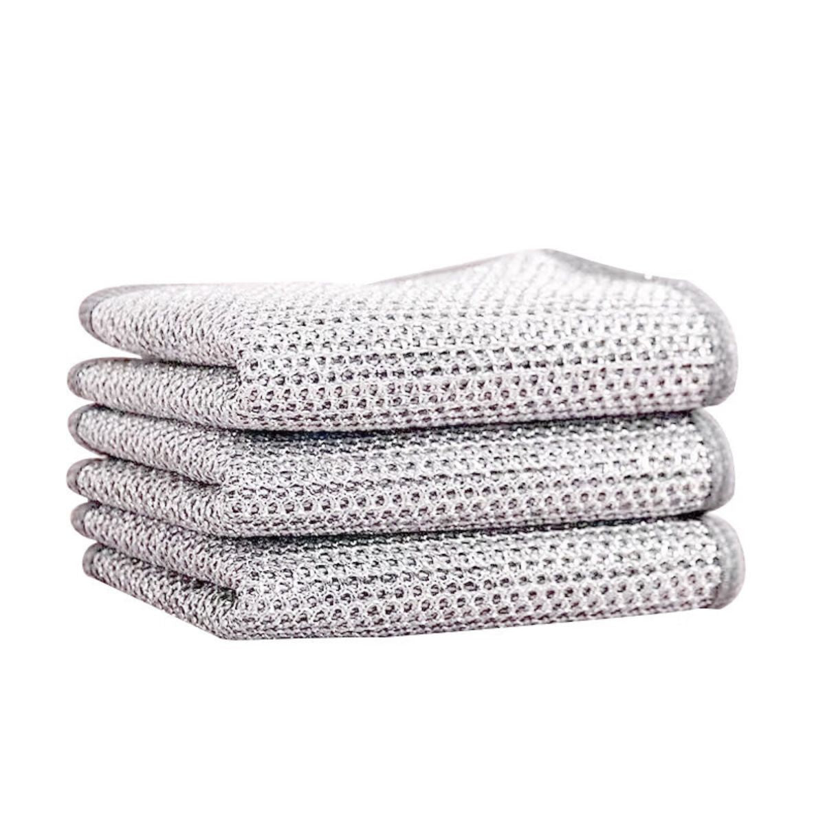 Double-sided silver wire cleaning cloth steel wire dish cloth 6 pieces