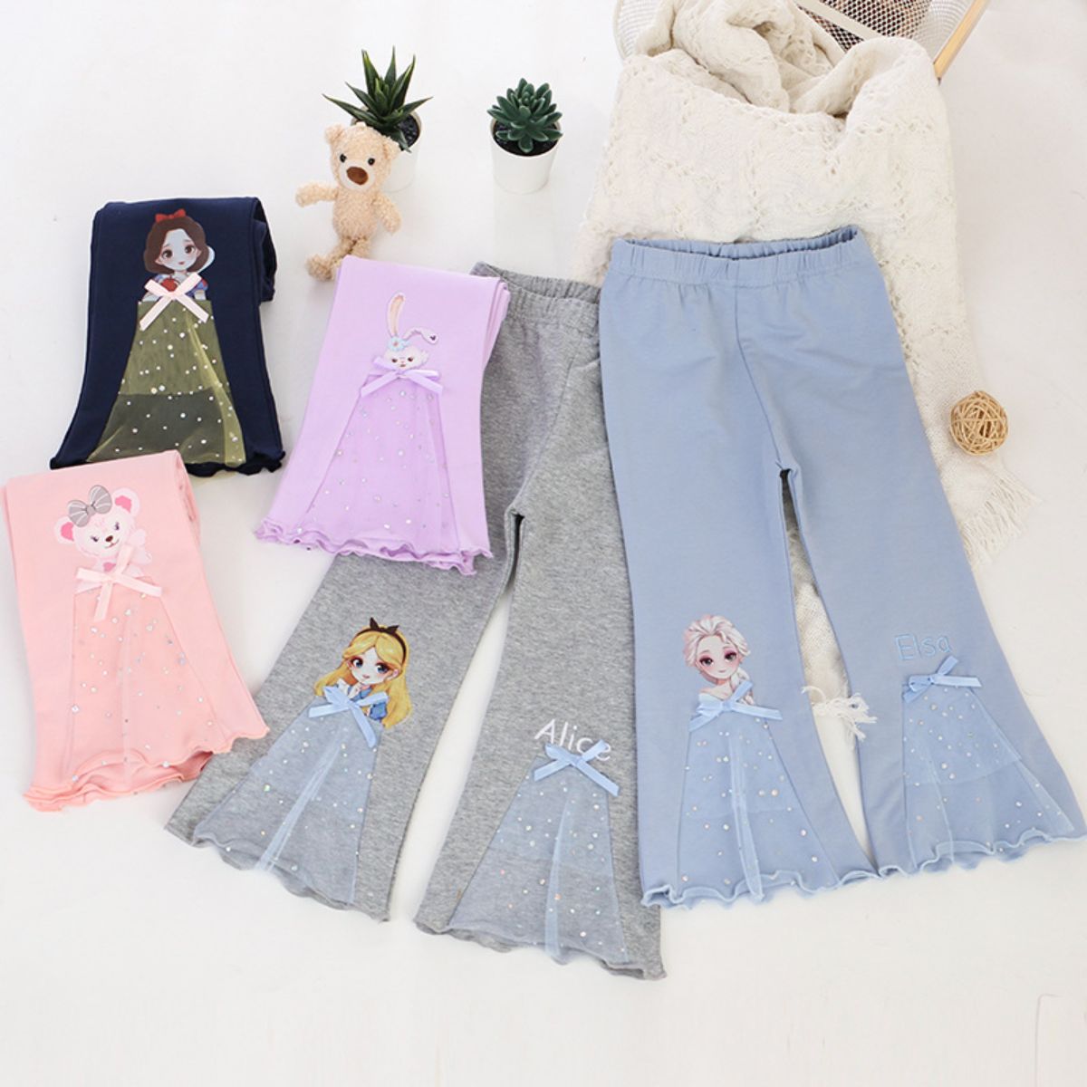 Spring girls bell bottom pants Spring and autumn new children's outerwear pants little girls all-match trousers