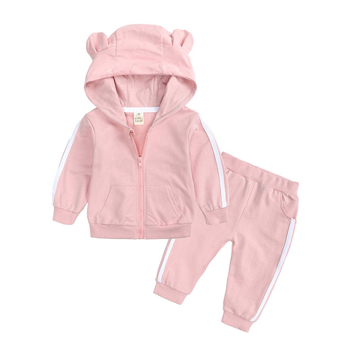 Children&#39;s spring and autumn long-sleeved hooded two-piece suit