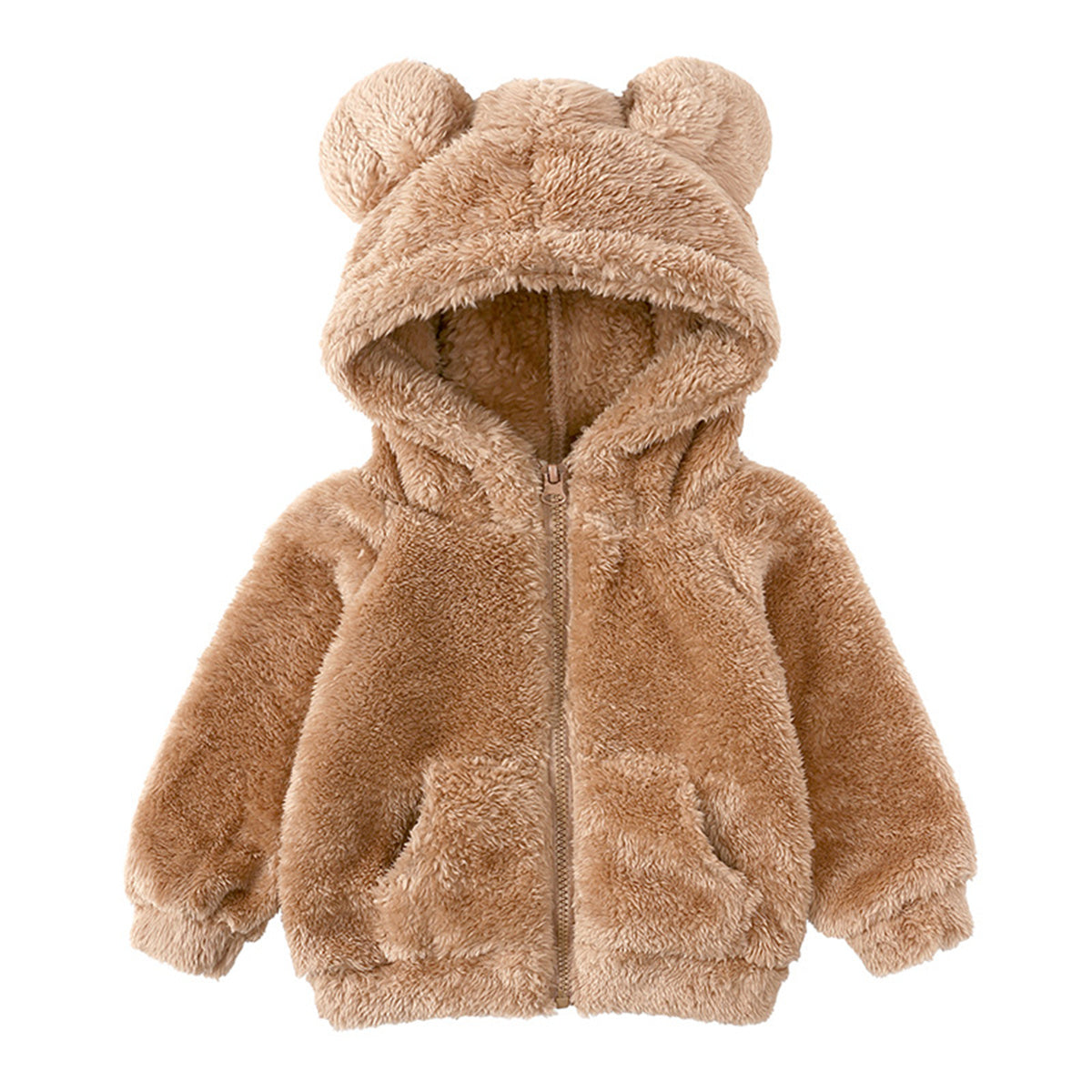 Boys and girls lambskin thickened coat children's stylish warm hooded fur sweater