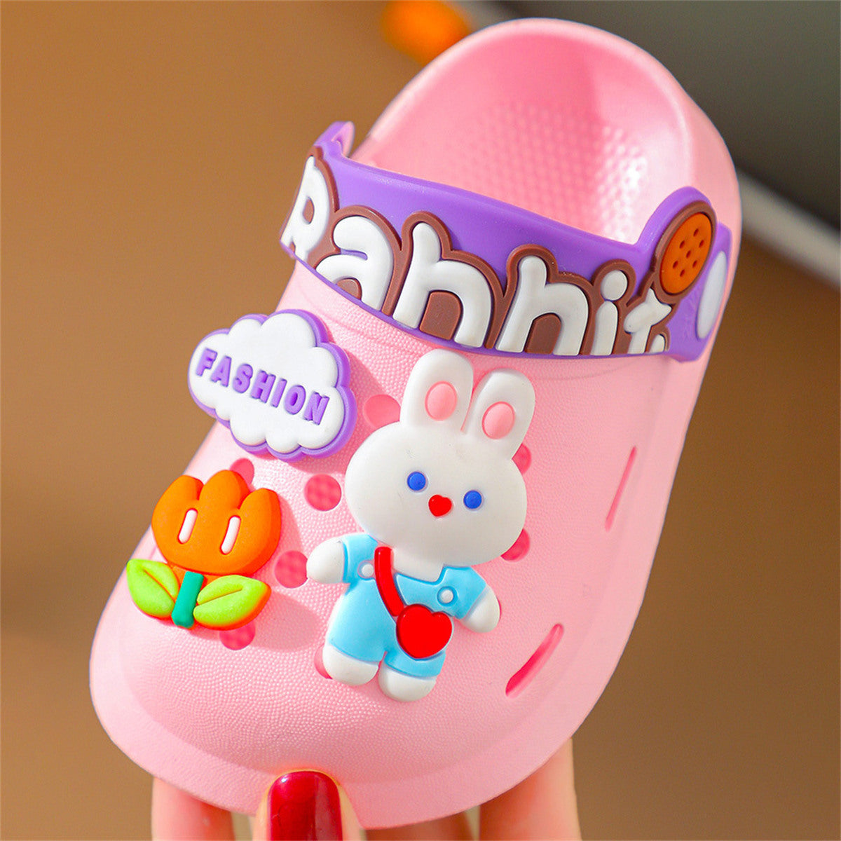 Cute cartoon baby non-slip girls' hole shoes