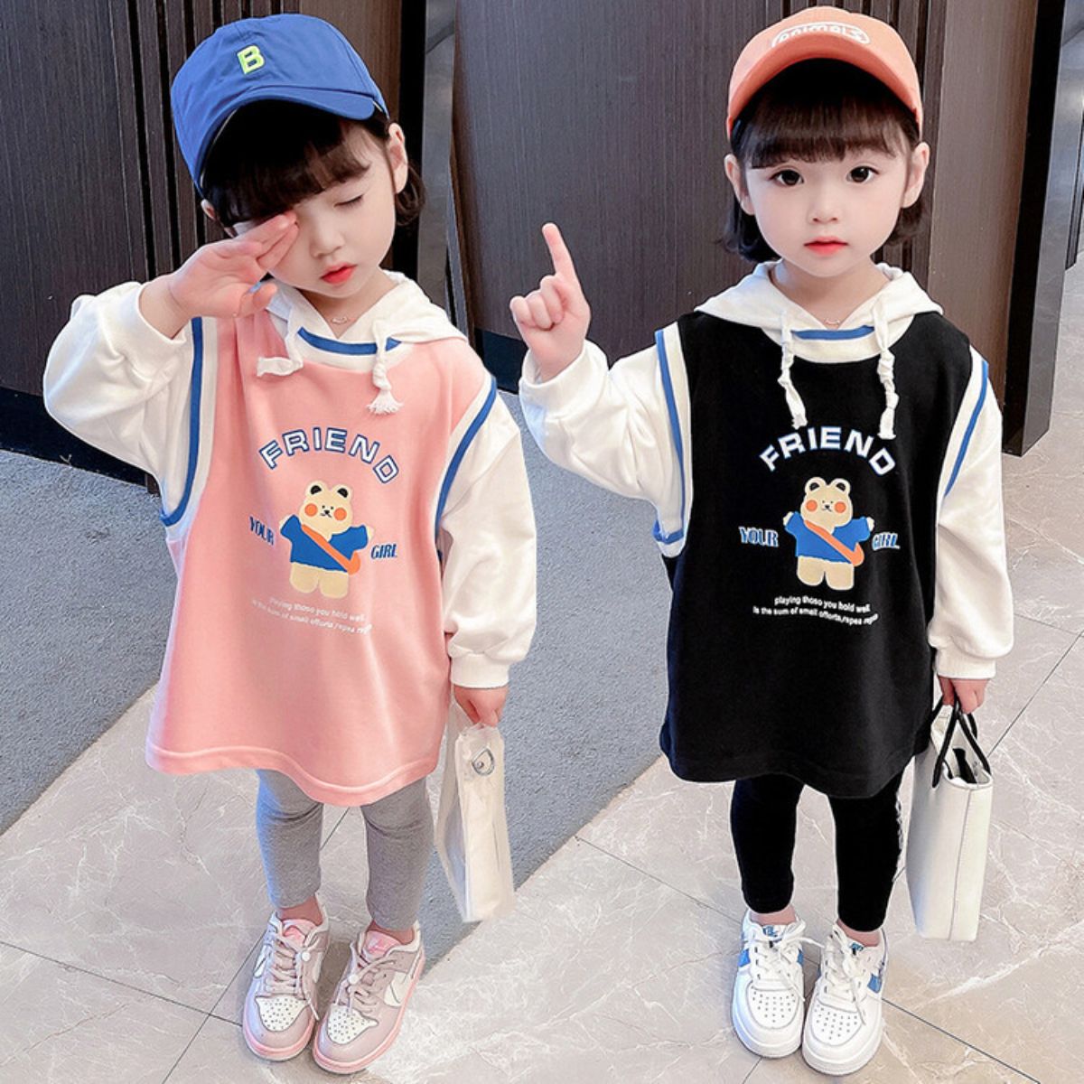 Autumn new style girls sweatshirt skirt two piece set