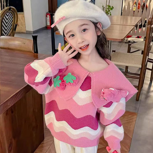 Girls sweater new winter tops baby autumn and winter knitted sweaters girls winter children's sweaters