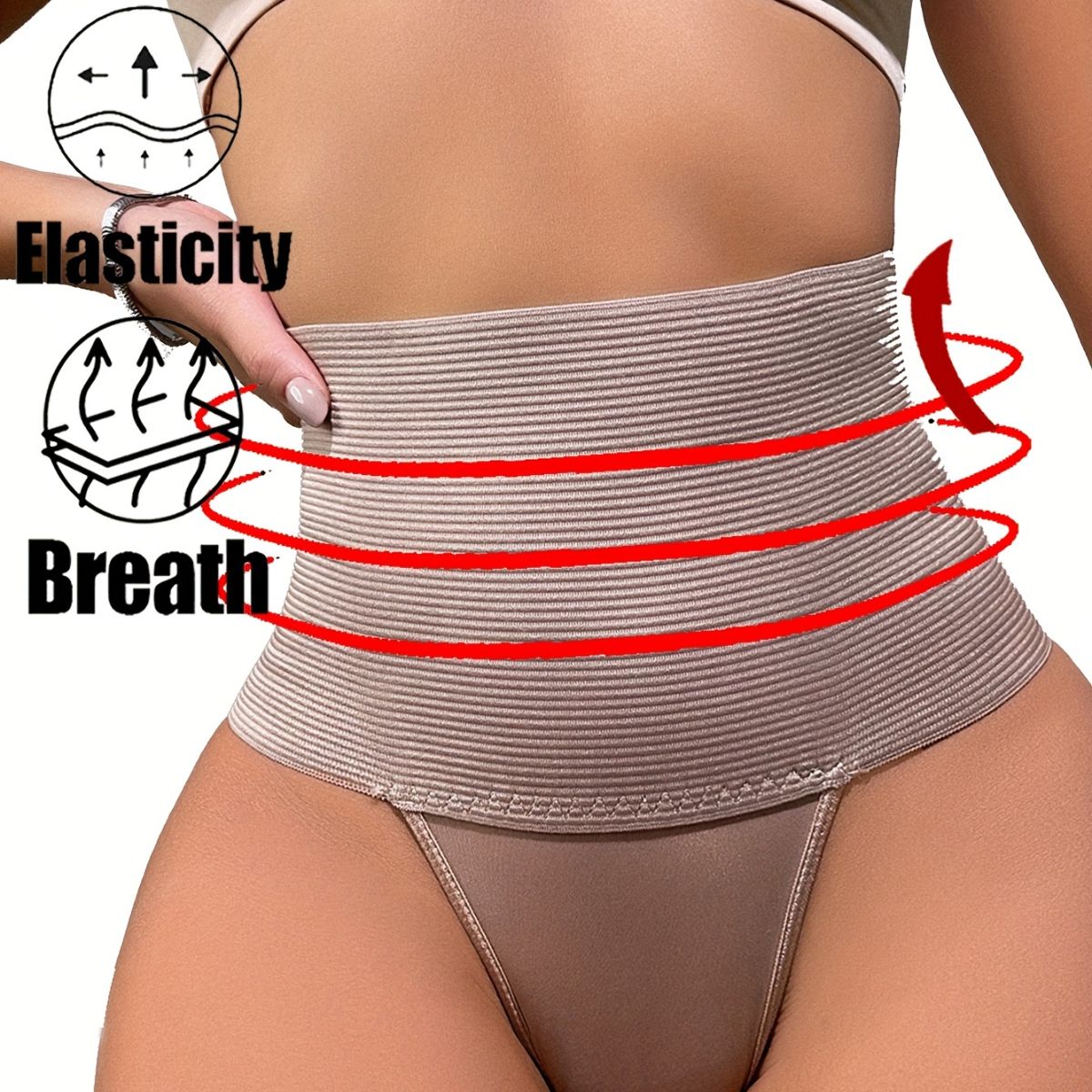 Women's tummy control high waist thong flat tummy