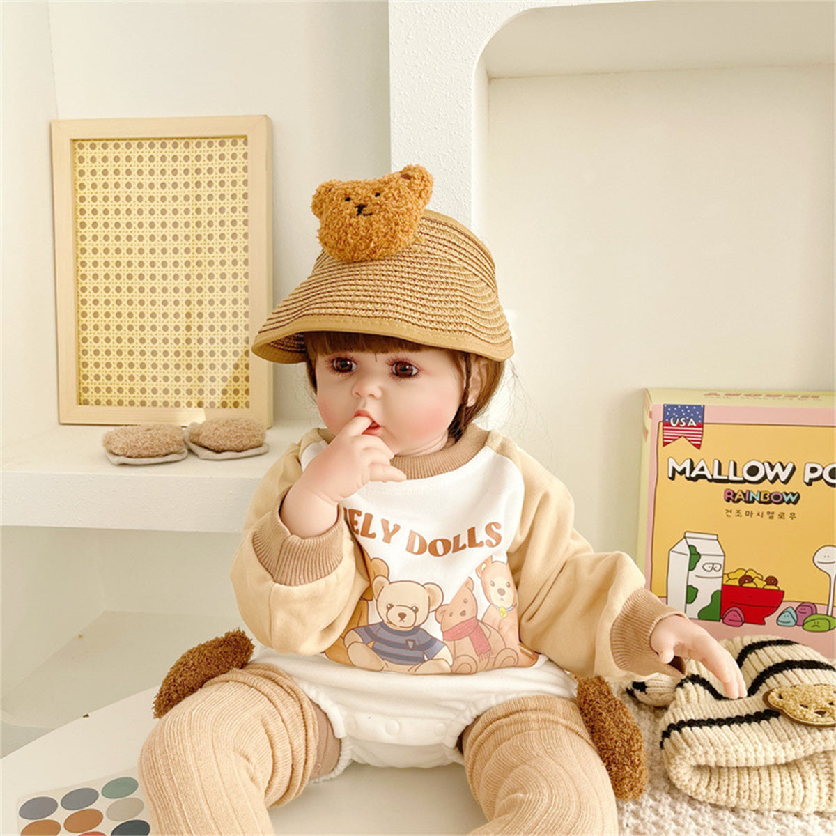 Large collection of khaki bear trendy sweater style jumpsuit