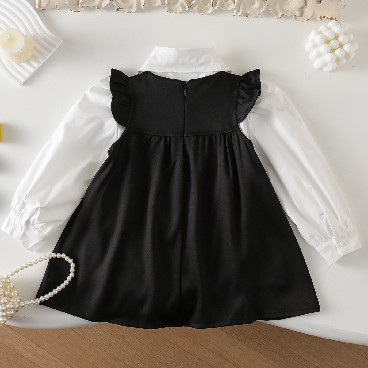 Children's suit girls college style shirt + flying sleeve dress suit girl baby jk vest skirt two-piece suit