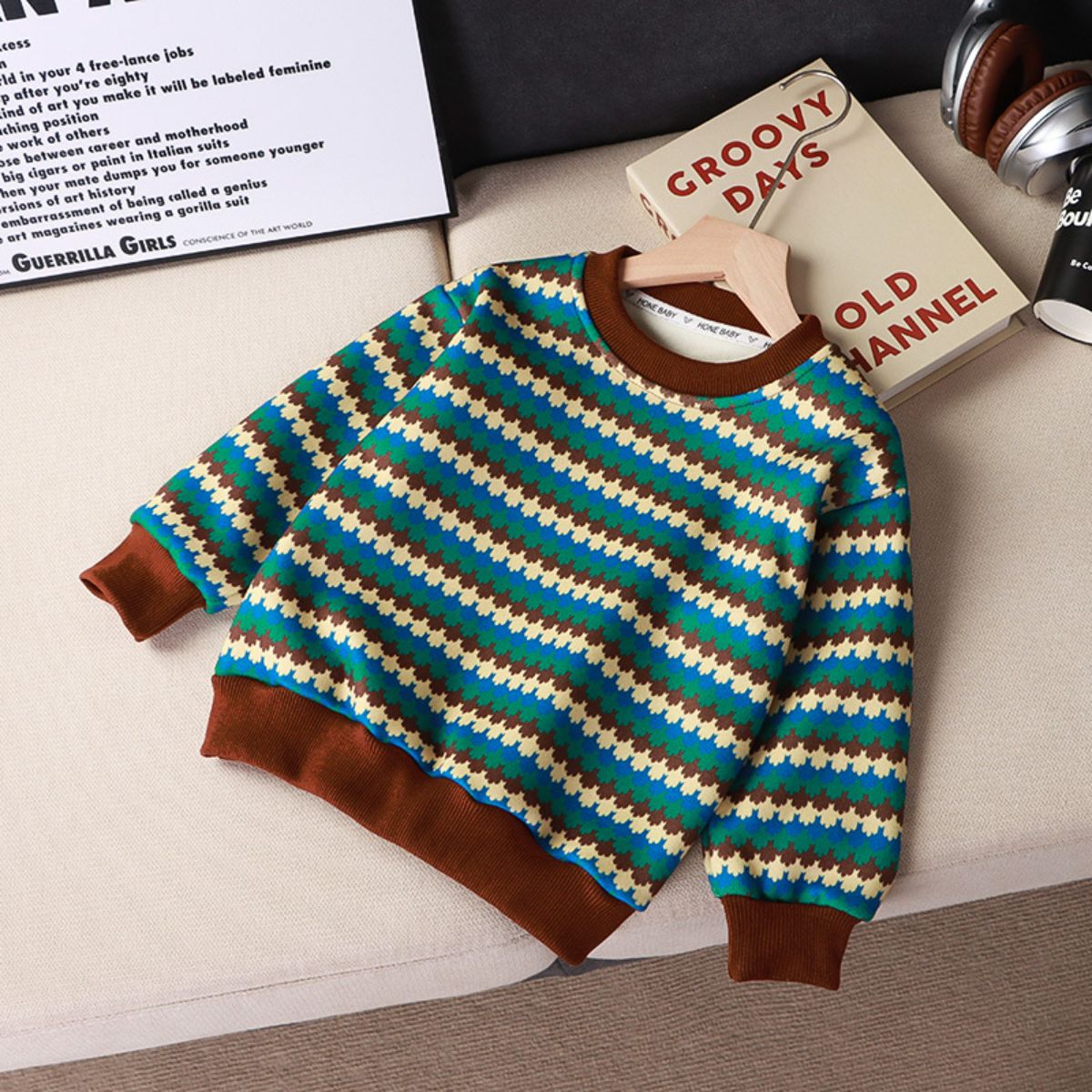 Children's fleece sweatshirt winter thickened boys and girls long-sleeved pullover warm tops bottoming shirt comfortable and versatile