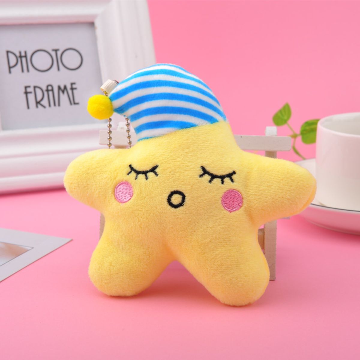 Stars, moon, sun, white clouds plush pendant toys