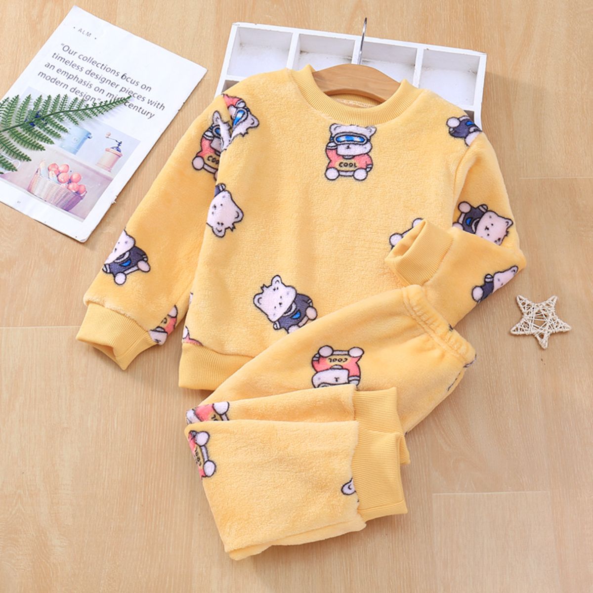 Children's flannel pajamas winter boys home clothes