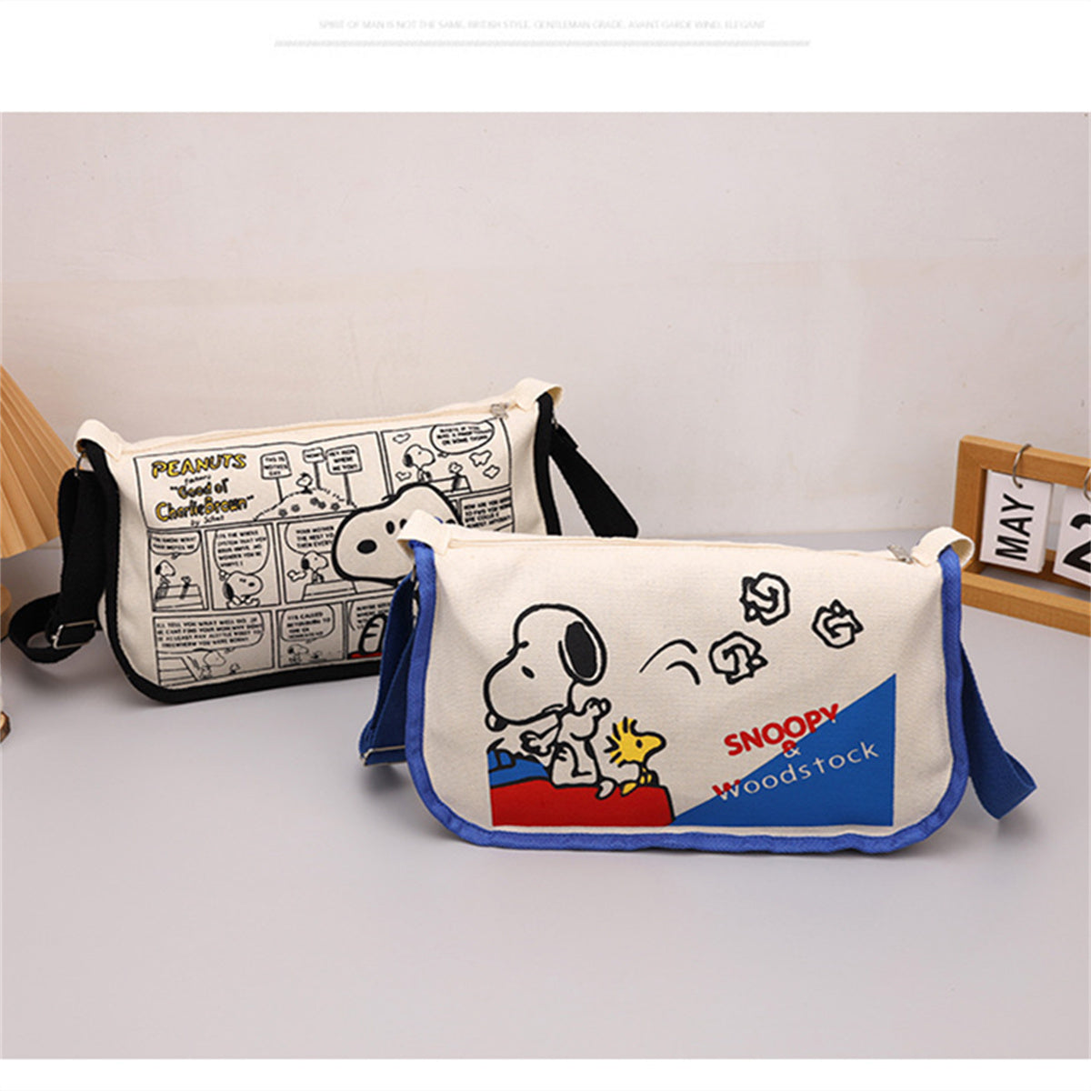 Children's canvas bag Snoopy shoulder bag casual student style printed cartoon bag