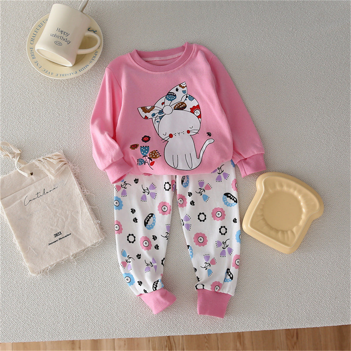 Children's underwear set pure cotton breathable soft cute daily home clothes two-piece children's clothing