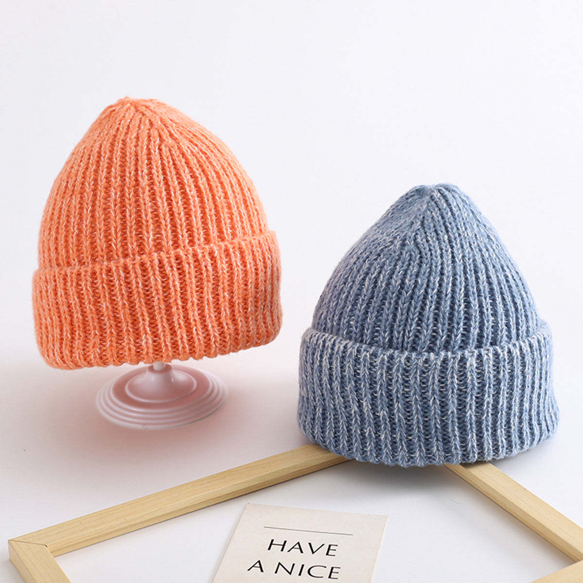 Children's solid color wool hat