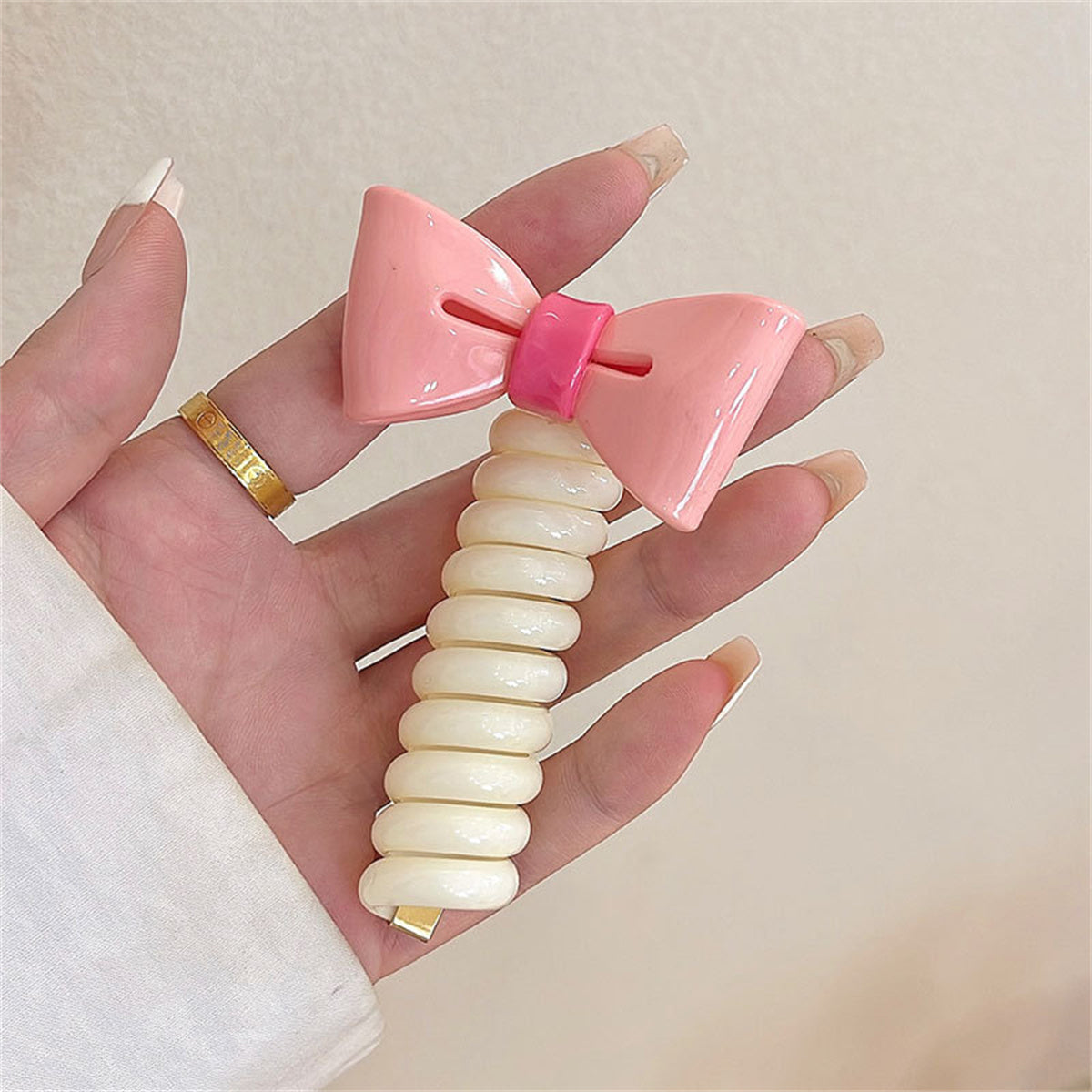 Children's three-dimensional bow telephone line temperament wind rope