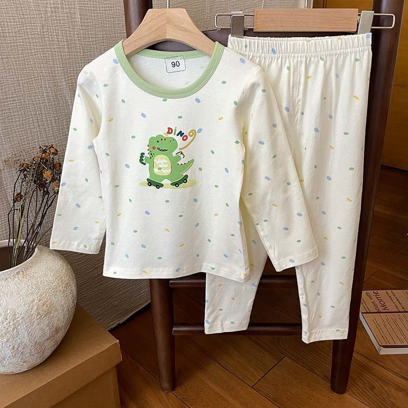 Cartoon skin-friendly children's autumn clothes and trousers home clothes and pajamas set