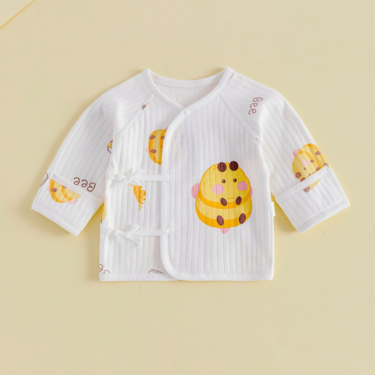 Newborn half back clothes four seasons infant clothes pure cotton newborn baby double layer belly protection tops